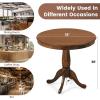 Giantex Round Dining Table for 2-4 People, 32″ D X 30″ H Wooden Kitchen Table with Spacious Table Top, Pedestal Base, Leisure End Tables for Bar, Kitchen, Dining Room, Restaurant, Walnut(Walnut)