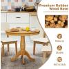 Giantex Round Dining Table for 2-4 People, 32″ D X 30″ H Wooden Kitchen Table with Spacious Table Top, Pedestal Base, Leisure End Tables for Bar, Kitchen, Dining Room, Restaurant, Walnut(Natural)