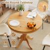 Giantex Round Dining Table for 2-4 People, 32″ D X 30″ H Wooden Kitchen Table with Spacious Table Top, Pedestal Base, Leisure End Tables for Bar, Kitchen, Dining Room, Restaurant, Walnut(Natural)