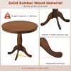 Giantex Round Dining Table for 2-4 People, 32″ D X 30″ H Wooden Kitchen Table with Spacious Table Top, Pedestal Base, Leisure End Tables for Bar, Kitchen, Dining Room, Restaurant, Walnut(Walnut)