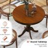 Giantex Round Dining Table for 2-4 People, 32″ D X 30″ H Wooden Kitchen Table with Spacious Table Top, Pedestal Base, Leisure End Tables for Bar, Kitchen, Dining Room, Restaurant, Walnut(Walnut)