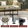 Giantex Round Nesting Table Set of 3, Farmhouse Coffee Table w/2 End Tables, Sturdy Metal Frame, 3-Piece Wooden Living Room Table Set for Home Office, Apartment (Black Oak)(Black Oak)