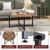 Giantex Round Nesting Table Set of 3, Farmhouse Coffee Table w/2 End Tables, Sturdy Metal Frame, 3-Piece Wooden Living Room Table Set for Home Office, Apartment (Black Oak)(Walnut & Black)