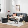 Giantex Sectional Sofa Set, Convertible L-Shaped Couch with Ottoman, 2 Bolsters, Comfy Fabric Modular Sleeper Bed for Living Room Reception Room Home Office Apartment, 73”x 31.5”x 34” (Grey)