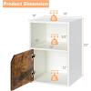Giantex Set of 2 Nightstands, End Table w/Storage Cabinet and Open Shelf, 2-Tier File Cabinet, Modern Sofa Couch Side Table for Bedroom Home Office (White+Rustic Brown)(White+rustic Brown)