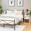 Giantex Set of 2 Nightstands, End Table w/Storage Cabinet and Open Shelf, 2-Tier File Cabinet, Modern Sofa Couch Side Table for Bedroom Home Office (White+Rustic Brown)(White+rustic Brown)