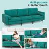 Giantex Set of 2 Single Sofa, Accent Chairs w/Cushion Bolster, Armrest Magazine Caddy Holder Pockets, Armchair Living Room Upholstered Leisure Chair for Bedroom Reception Room Dark Grey(Teal)