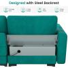 Giantex Set of 2 Single Sofa, Accent Chairs w/Cushion Bolster, Armrest Magazine Caddy Holder Pockets, Armchair Living Room Upholstered Leisure Chair for Bedroom Reception Room Dark Grey(Teal)