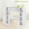 Giantex Short Over The Toilet Storage Cabinet, Bathroom Organizer w/Paper Holder, Adjustable Shelves & Bottom Bar, Freestanding Space Saver Above Toilet Storage for Restroom, Laundry Room(35″L x8″W x39″H)