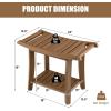 Giantex Shower Chair, Waterproof HDPE Shower Seat with Storage Shelf, Handles & Non-Slip Foot Pads, 2-Tier Shower Stool for Inside Shower, Plastic Shower Bench for Bathtub Seniors Adults Disabled(Brown)