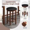 Giantex Small Dining Table Set for 2 – Bar Table and 2 Bar Stools, Sofa Table with Outlets, USB Ports, Breakfast Nook Table Set, 3-Piece Bar Table and Chairs Set, Kitchen Table Set (Black+Walnut)(Black+walnut)