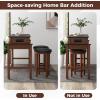 Giantex Small Dining Table Set for 2 – Bar Table and 2 Bar Stools, Sofa Table with Outlets, USB Ports, Breakfast Nook Table Set, 3-Piece Bar Table and Chairs Set, Kitchen Table Set (Black+Walnut)(Black+walnut)