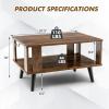 Giantex Small Wood Coffee Table, 2-Tier Tea Table w/Open Storage Shelf & Supportive Legs, Easy Assembly, Mid-Century Center Table for Living Room, Reception Room