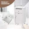 Giantex Storage Floor Cabinet W/One Cabinet Two-Layer Adjustable Shelves & One Drawer Bathroom Cupboard Organizer Kitchen Collection Cabinet Shelf Nightstand End Table White (1 Drawer)
