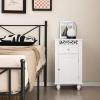 Giantex Storage Floor Cabinet W/One Cabinet Two-Layer Adjustable Shelves & One Drawer Bathroom Cupboard Organizer Kitchen Collection Cabinet Shelf Nightstand End Table White (1 Drawer)