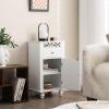 Giantex Storage Floor Cabinet W/One Cabinet Two-Layer Adjustable Shelves & One Drawer Bathroom Cupboard Organizer Kitchen Collection Cabinet Shelf Nightstand End Table White (1 Drawer)