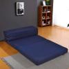 Giantex Tri-Fold Folding Mattress Queen – 4-Inch Portable Sofa Bed with Washable Cover & Handles, High-Density Foam Floor Couch for Adults, Guest Bed for Camping, Sleepovers, Gray(Blue)