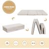 Giantex Tri-Fold Folding Mattress Queen – 4-Inch Portable Sofa Bed with Washable Cover & Handles, High-Density Foam Floor Couch for Adults, Guest Bed for Camping, Sleepovers, Gray(Grey)