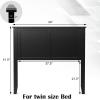 Giantex Twin Bed Headboard, Flat Panel with Pre-drilled Holes for Height Adjustment, Thickened Wooden Backboard, Black(Black)