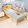 Giantex Twin Kids Bed Frame, Solid Wood Montessori Bed with Guardrails & House-Shaped Headboard, Built-in Storage Shelf, No Box Spring Needed, for Boys Girls, White(Natural)