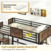 Giantex Twin Loft Bed with Desk – Heavy-Duty Metal Bed Frame w/Safety Guardrail, Ladder & Storage Shelf, 485 LBS Load, Space-Saving Lofted Twin Bed with Stairs for Teens Adults, No Box Spring Needed
