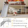 Giantex Twin Loft Bed with Slide, Metal Low Bunk Bed w/Safety Guardrails & Built-in Ladder, Toddler Bed Floor Frame for Boys & Girls, No Box Spring Needed (Black)(Silver)