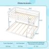 Giantex Twin Low Bunk Bed, Solid Wood Twin Over Twin Bunk Bed Frame with Full Guardrails & Integrated Ladder, Floor Twin Bunk Beds for Kids Boys and Girls, No Box Spring Needed, White(White)