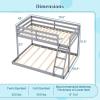Giantex Twin Low Bunk Bed, Solid Wood Twin Over Twin Bunk Bed Frame with Full Guardrails & Integrated Ladder, Floor Twin Bunk Beds for Kids Boys and Girls, No Box Spring Needed, White(Grey)