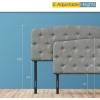 Giantex Upholstered Headboard, Button Tufted Headboard, Adjustable Height from 38’’ to 53’’ Platform, Full Size, Easy Assembly, Modern Fabric Furniture for Bedroom, Light Grey