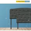 Giantex Upholstered Headboard, Button Tufted Headboard, Adjustable Height from 38’’ to 53’’ Platform, Full Size, Easy Assembly, Modern Fabric Furniture for Bedroom, Dark Grey