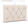 Giantex Upholstered Headboard for Twin/Twin XL Size Bed, Wall Mounted Twin Headboard Only, Modern Button Tufted Headboard for Dorm Bedroom, Attachment Device Included, Dorm Headboard, Beige(Beige)