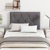 Giantex Upholstered Headboard for Twin/Twin XL Size Bed, Wall Mounted Twin Headboard Only, Modern Button Tufted Headboard for Dorm Bedroom, Attachment Device Included, Dorm Headboard, Beige(Gray)