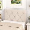 Giantex Upholstered Headboard for Twin/Twin XL Size Bed, Wall Mounted Twin Headboard Only, Modern Button Tufted Headboard for Dorm Bedroom, Attachment Device Included, Dorm Headboard, Beige(Beige)