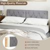 Giantex Upholstered Headboard for Twin/Twin XL Size Bed, Wall Mounted Twin Headboard Only, Modern Button Tufted Headboard for Dorm Bedroom, Attachment Device Included, Dorm Headboard, Beige(Gray)