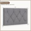 Giantex Upholstered Headboard for Twin/Twin XL Size Bed, Wall Mounted Twin Headboard Only, Modern Button Tufted Headboard for Dorm Bedroom, Attachment Device Included, Dorm Headboard, Beige(Gray)