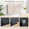 Giantex Upholstered Headboard for Twin/Twin XL Size Bed, Wall Mounted Twin Headboard Only, Modern Button Tufted Headboard for Dorm Bedroom, Attachment Device Included, Dorm Headboard, Beige(Beige)
