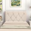 Giantex Upholstered Headboard for Twin/Twin XL Size Bed, Wall Mounted Twin Headboard Only, Modern Button Tufted Headboard for Dorm Bedroom, Attachment Device Included, Dorm Headboard, Beige(Beige)