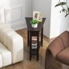 Giantex Wedge End Table White, Triangle Side Table with Storage Shelf and Solid Wood Legs, Recliner Table, 24.5″ Tall Nightstand, Modern Narrow Accent Table for Small Space Living Room(Espresso)
