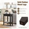 Giantex Wedge End Table White, Triangle Side Table with Storage Shelf and Solid Wood Legs, Recliner Table, 24.5″ Tall Nightstand, Modern Narrow Accent Table for Small Space Living Room(Espresso)