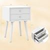Giantex White Nightstand, Wooden Bedside Tables w/ 2 Storage Drawers & Soild Wood Legs, Practical End Side Table, Mid Century Modern Night Stand for Living Room Bedroom(White)