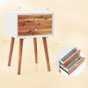 Giantex White Nightstand, Wooden Bedside Tables w/ 2 Storage Drawers & Soild Wood Legs, Practical End Side Table, Mid Century Modern Night Stand for Living Room Bedroom(White & Walnut)