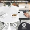 Giantex White Round Dining Table, 32-inches Modern Tulip Kitchen Table with 0.9” Thickened Tabletop & Sturdy Metal Pedestal, Mid-Century Leisure Table for Small Places, Dining Room, Living Room, Cafe(White)