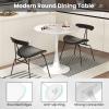 Giantex White Round Dining Table, 32-inches Modern Tulip Kitchen Table with 0.9” Thickened Tabletop & Sturdy Metal Pedestal, Mid-Century Leisure Table for Small Places, Dining Room, Living Room, Cafe(White)