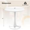Giantex White Round Dining Table, 32-inches Modern Tulip Kitchen Table with 0.9” Thickened Tabletop & Sturdy Metal Pedestal, Mid-Century Leisure Table for Small Places, Dining Room, Living Room, Cafe(White)