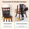 Giantex Wood Bar Stools Set of 2, 31″ Swivel Bar Height Barstools w/Back, Rubber Wood Frame, Padded Seat, Footrest, PVC Leather, Wooden Counter Bar Chairs for Kitchen Island, Restaurant, Espresso(2)