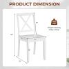 Giantex Wood Dining Chairs Set of 2, Armless Kitchen Chairs w/Rubber Wood Legs & Curved Backrest, Farmhouse Cross Back Diner Chairs, Wooden Side Chairs for Home Dining Room, Load 400 LBS, Black(White)