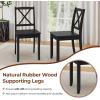 Giantex Wood Dining Chairs Set of 2, Armless Kitchen Chairs w/Rubber Wood Legs & Curved Backrest, Farmhouse Cross Back Diner Chairs, Wooden Side Chairs for Home Dining Room, Load 400 LBS, Black(Black)