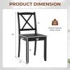 Giantex Wood Dining Chairs Set of 2, Armless Kitchen Chairs w/Rubber Wood Legs & Curved Backrest, Farmhouse Cross Back Diner Chairs, Wooden Side Chairs for Home Dining Room, Load 400 LBS, Black(Black)