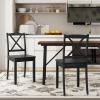 Giantex Wood Dining Chairs Set of 2, Armless Kitchen Chairs w/Rubber Wood Legs & Curved Backrest, Farmhouse Cross Back Diner Chairs, Wooden Side Chairs for Home Dining Room, Load 400 LBS, Black(Black)