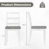 Giantex Wood Dining Chairs Set of 2 White – Wooden Armless Kitchen Chairs with Solid Rubber Wood Legs, Non-Slip Foot Pads, Max Load 400 Lbs, Farmhouse Style High Ladder Back Dining Room Chairs(White+gray)